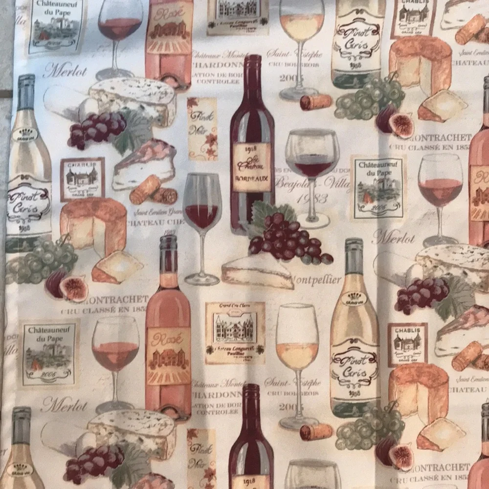 Curtains Wine Themed 3 Piece Curtains Set